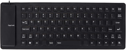 Silicone Folding Keyboard Portable Soft Keyboard Kit, USB Wired Silicone Keyboard for PC 85 Keys Standard Keyboard Light Weight Silent and Soft Fl...