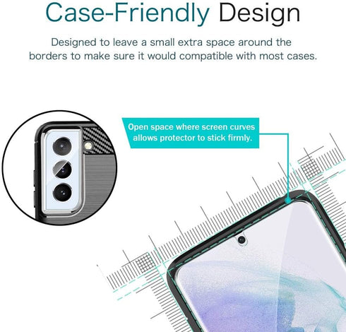 MP-MALL 4 Pack 2 Pack Flexible TPU Film Screen Protector and 2 Pack Camera Lens Protector Designed for Samsung Galaxy S21 Plus 5G 6.7-inch, Suppor...