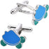 Funny Cute Turtle Shape Cufflinks for Men Lady In Gift Case Blue Carton Unique Men's Cufflinks Jewelry Set for Wedding Party Anniversary Business ...