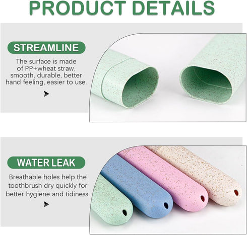 4Pcs Travel Toothbrush Case Portable Toothpaste Toothbrush Cover Storage Box Toothbrush Holder for Trip Camping School...