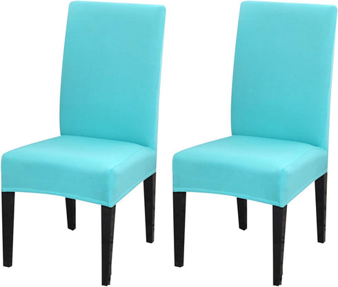 2 Pack Dining Chair Covers, Stretch Spandex Removable Washable Protector Chair Slipcovers for Dining Room Kitchen Hotel (Sky Blue)...