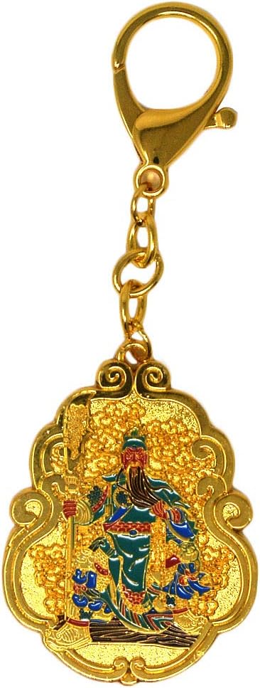 Feng Shui Kuan Kung With Anti Robbery Keychain Harmony Wealth Amulet New Year Gift W3761...