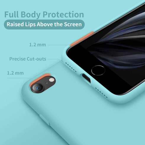 Cordking Designed for iPhone SE Case 2022/2020, Designed for iPhone 7 8 Case, Silicone Ultra Slim Shockproof Phone Case with [Soft Microfiber Lini...
