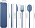 Reusable Utensils Set with Case, Eco-Friendly Bpa Free Plastic Travel Utensils, 1 Sets Plastic Spoons and Forks Set Plastic Cutlery Set for Lunch ...