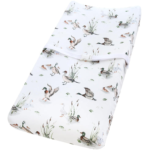 LifeTree Muslin Changing Pad Cover for Baby Girls Boys, 70% Viscose from Bamboo and 30% Cotton Natural Comfort Diaper Change Table Pad Covers, Sof...
