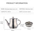 Buyer Star Stainless Steel Tea Pot with Removable Infuser, 17 Oz Pour Over Coffee Kettle for Coffee Shop, Western Restaurant, Bar and Home, Silver...