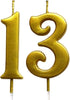 Gold 13th Birthday Numeral Candle, Number 13 Cake Topper Candles Party Decoration for Girl Or Boy...