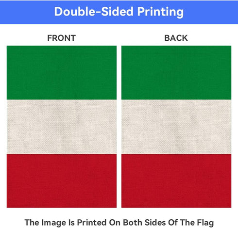 Italy Flag Italian Garden Flags 12x18 Double-Sided Small Burlap Yard Flag Decorations for Outdoors(Italy)...