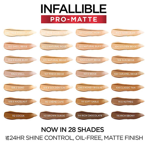 L'Oreal Paris Cosmetics Makeup Infallible Pro-Matte Liquid Longwear Foundation, Classic Ivory, 1 fl oz...