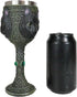 Ebros Wicca Mystical Witching Hour Black Cat Wine Goblet 7oz Feline Cats Celtic Wine Knotwork Beverage Chalice Goblet Cup With Green Gems...