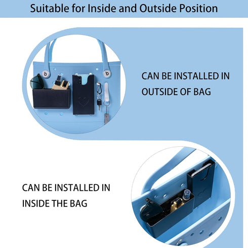4PCS Organizer Holder for Bogg Bag, Accessories for Bogg Bags, Phone Holder compatible with Bogg Bag Original, Accessories for Bogg Bags, White...