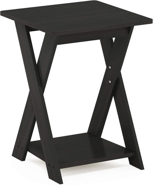 FURINNO Modern Simplistic End Table, 1-Pack Without Tray, Espresso...