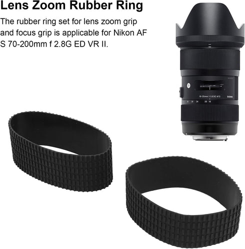 Camera Lens Rubber for Nikon AF S 70-200mm f 2.8G ED VR II, Rubber Lens Repair Kit, Precise Zoom and Focus Grip Rubber Replacement.......