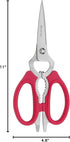 Messermeister 8-Inch Take-Apart Kitchen Scissors, Red - Includes Screwdriver, Nut Cracker, Jar Lid Opener/Gripper, Bottle Opener & Bone + Twig Cut...