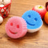 Smiley Magic Sponge Scrub Sponges Tableware Scrubbers Car Cup Cleaning Strong Decontamination Scouring Pad Loofah Type Kitchen Cleaning Sponges No...