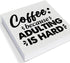 Coffee Wood Box Sign Desk Decor Farmhouse Coffee Because Adulting is Hard Wood Block Sign Decor for Home Kitchen Office Shelf Wall...