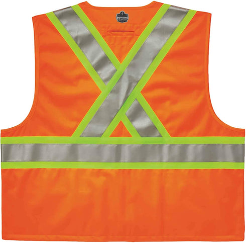 Ergodyne - 26187 GloWear 8235ZX ANSI Two-Tone High Visibility Orange Safety Vest with X-Back, 2XL/3XL...