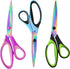 8.5" Scissors All Purpose, Multipurpose Scissors 3 pack Bulk Ultra Sharp Blade Shears, Comfort-Grip Sturdy Scissors for School Office Home Sewing ...