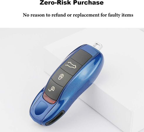 Jaronx 3PCS Remote Key Covers for Boxster Turbo Cayenne Panamera Macan Cayman 911 ,Glossy Blue Key Fob Shell Cover Painted Keyless Entry Skin Prot...