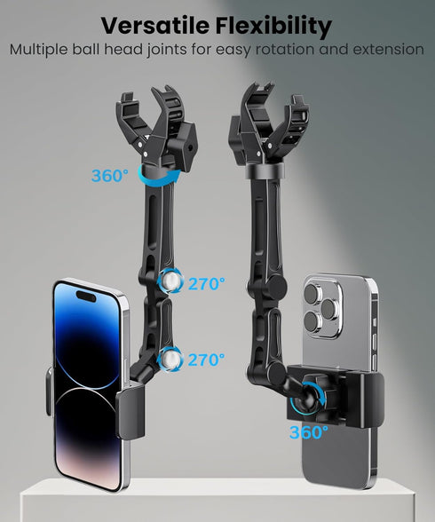 Rear View Mirror Phone Holder, Rearview Mirror Phone Holder for Car, Rotatable and Retractable Car Phone Holder Mount, Car Truck Essentials Access...