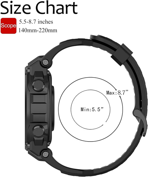 QGHXO Band for Amazfit T-Rex, Soft Silicone Replacement Band for Amazfit T-Rex/T-Rex Pro Smartwatch (No Tracker, Replacement Bands Only)...