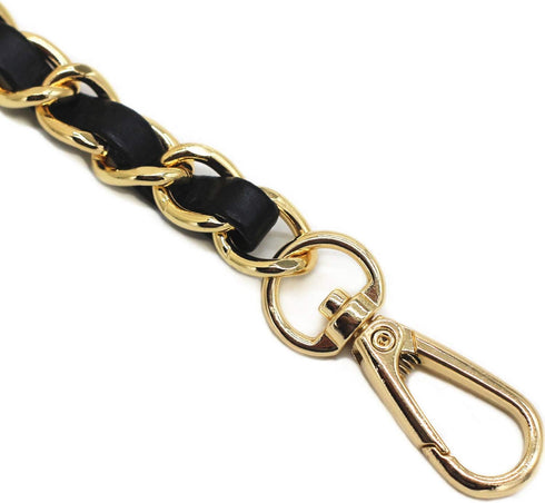 Model Worker 47" Leather Iron CrossBody Chain Strap With 8" Leather Iron Chain Wrist Strap - Handbag Chains Purse Straps...