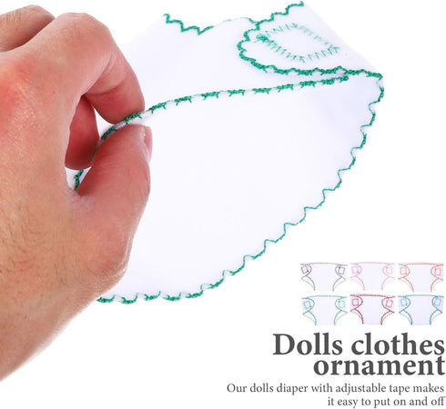 Alipis 6Pcs Baby Doll Diapers, Doll Underwear for 14-18Inch, Baby Doll Cloth Nappies Set Doll Clothes Little Baby Doll DIY Accessories for Kids, G...
