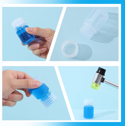 Tatuo 12 Pcs 1oz Pill Bottle Sample Bottles Polypropylene Wide Mouth Reagent Bottle Plastic with Screw Caps Translucent PP Sample Containers with ...