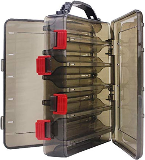 OriGlam Fishing Lure Tackle Box, Fishing Tackle Storage Trays, Double Sided 10 Compartments Waterproof, Organizer Case Boxes Containers, for Vest ...