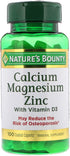 Nature's Bounty Calcium Magnesium & Zinc Caplets, Immune & Supporting Bone Health, 100 Count...