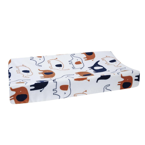 Lambs & Ivy Playful Elephant White/Blue Baby/Infant Changing Pad Cover...