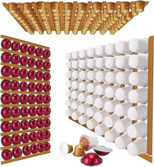 K Cup Holder| Adhesive Coffee Pod Holder Suitable to be Mounted Vertically or Horizontally on Walls or Under Cabinets | Coffee Pod Storage for Cof...