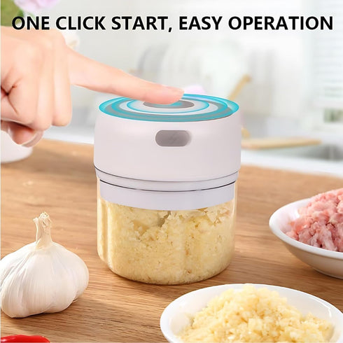 Green - Mini Electric Food Processor and Garlic Chopper - 250ML, USB Charging, 3 Blades - Perfect for Chopping Vegetable, Pepper, Onion, Garlic, G...