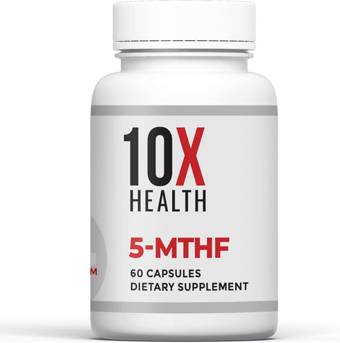 10X Health 5 MTHF Supplement - Methylated Multivitamin with Methylfolate & Magnesium for Brain, Heart Health, DNA & Neurotransmitter Synthesis - B...