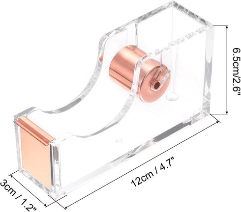 PATIKIL Tape Dispenser, Tape Dispenser Desk Cute Tape Desk Dispenser Holder Weighted Transparent Acrylic Weighted Heavy for Tape Office Desktop, R...