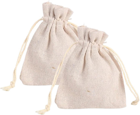 2Pcs Linen Bread Bags, 6” x 8” Reusable Bread Bags for Homemade Bread Sourdough Small Drawstring Bags Reusable Produce Bags Washable Muslin Bags w...