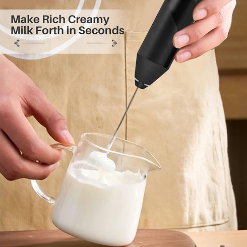 Electric Milk Frother for Coffee, Battery Powered Foam Maker, Mini Mixer and Coffee Blender, Handheld Milk Frother Wand, Birthday Gift for Boyfrie...