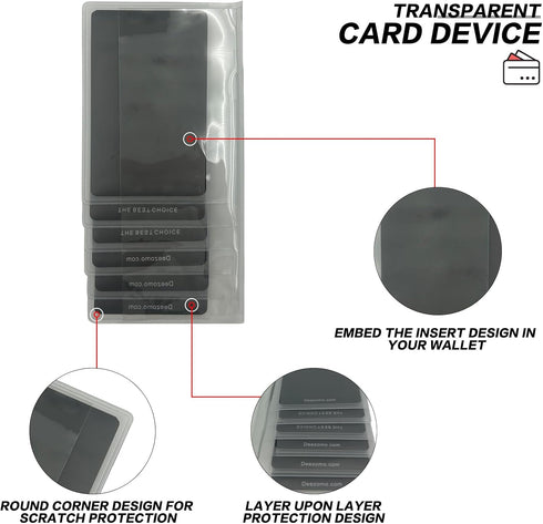 Set of 2 Plastic Wallet Insert for Credit Card, Men Wallets Trifold Vinyl Credit Card Sleeves Holder (Checkbook 6 Page)...