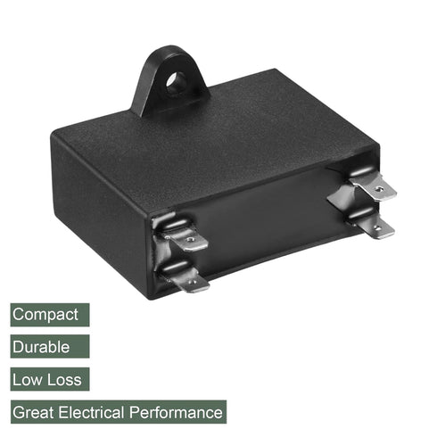 YOKIVE CBB61 Run Capacitor, 450V AC 5uF 50/60Hz Double Insert Run Round Capacitor, Low Loss, Great for Washing Machines Motor (Black)...