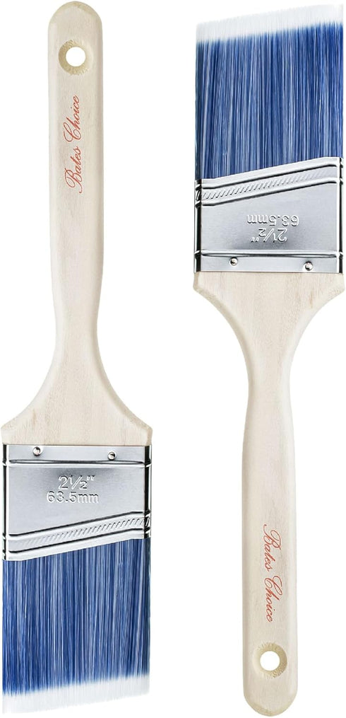Bates- Paint Brushes, 2.5 inches, 2 Pack, Angle Brushes, Treated Wood Handle, Paint Brushes for Walls, Stain Brush, Wall Paint Brushes, Furniture ...