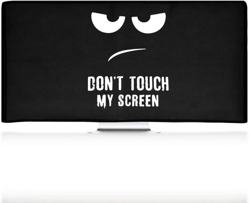 kwmobile Computer Monitor Cover Compatible with 34-35" Monitor - Don't Touch My Screen White/Black...