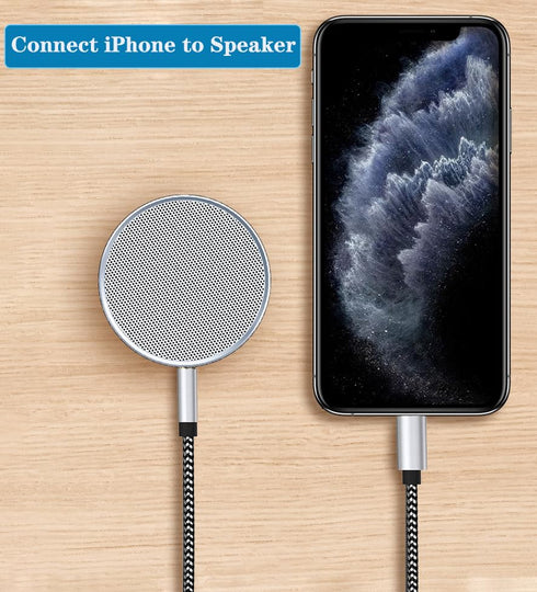 Apple MFi Certified Aux Cord for iPhone, Lightning to 3.5mm Jack Nylon Braided Audio Cable for iPhone 14 13 12 11 XS XR X 8 7 6 iPad to Car/Home S...