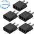 (Black-5pcs) American Standard Plug to 2 Hole sockets Travel Conversion Plugs,EU Socket to US Plug?Adapter Europe to USA, Europe to America Travel...