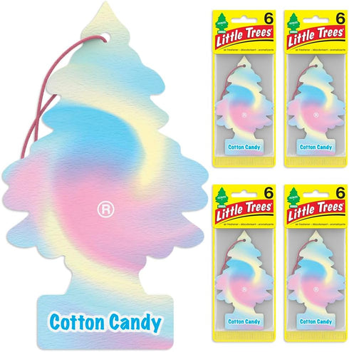 LITTLE TREES Air Fresheners Car Air Freshener. Hanging Tree Provides Long Lasting Scent for Auto or Home. Cotton Candy, 24 Air Fresheners...