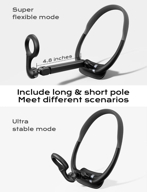 Neck Phone Holder for POV/Vlog Selfie, Magnetic Phone Chest Mount Hands-Free Fit Magsafe Magnetic Neck Mount for Phones with a Long and Short Rod ...