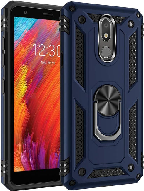 Military Grade Drop Impact for LG Aristo 4 Plus Case,LG Aristo 4+/Aristo4/K30 2019/Prime 2/Escape Plus Case Metal Rotating Ring Kickstand Holder M...