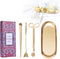 UCINNOVATE 4 in 1 Candle Accessory Set - Wick Trimmer, Snuffer, Dipper, Storage Tray for Candle Lovers, Holidays (Gold)...
