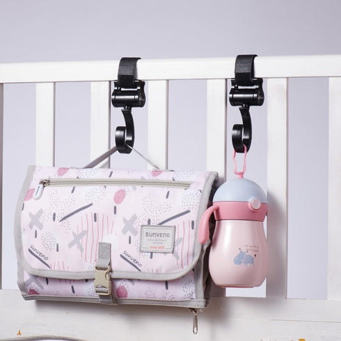 SUNVENO Baby Stroller Hooks for Mom Purse Shopping Grocery Bag and Accessory - (2 Pack)...
