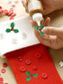 100 Pack Christmas Holly Leaves and Berries Appliques Laser Confetti Fabric Embellishment for Tree, Stocking, Scrapbook, Wreath, Cards Decorations...