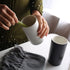 Striped Ceramic Toothbrush Cup, Couple Toothbrush Cup, 10.5 oz Simple Toothbrush Cup, Drinking Cup, Tea Cup (White)...